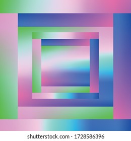 Holographic Vector Background. Iridescent Foil. Glitch Hologram. Pastel neon rainbow. Ultraviolet metallic paper. Template for presentation. Cover to web design. Abstract colorful gradient.