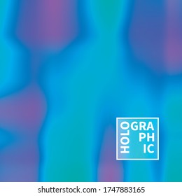 Holographic Vector Background. Iridescent Foil. Glitch Hologram. Pastel neon rainbow. Ultraviolet metallic paper. Template for presentation. Cover to web design. Abstract colorful gradient.
