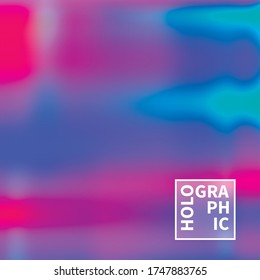Fondo del vector holográfico. Aceite irlandés. Holograma brillante. Arcoiris de neón pastel. Papel metálico ultravioleta. Plantilla para presentación. Cubierta al diseño web. Gradiente colorido abstracto.