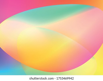 Holographic Vector Background. Iridescent Foil. Glitch Hologram. Pastel neon rainbow. Ultraviolet metallic paper. Template for presentation. Cover to web design. Abstract colorful gradient.