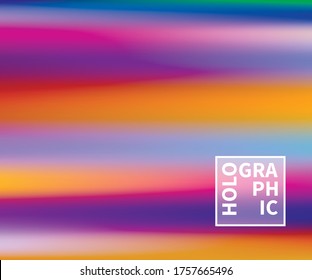 Holographic Vector Background. Iridescent Foil. Glitch Hologram. Pastel neon rainbow. Ultraviolet metallic paper. Template for presentation. Cover to web design. Abstract colorful gradient.
