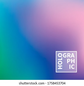 Fondo del vector holográfico. Aceite irlandés. Holograma brillante. Arcoiris de neón pastel. Papel metálico ultravioleta. Plantilla para presentación. Cubierta al diseño web. Gradiente colorido abstracto.