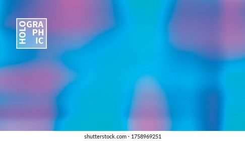 Holographic Vector Background. Iridescent Foil. Glitch Hologram. Pastel neon rainbow. Ultraviolet metallic paper. Template for presentation. Cover to web design. Abstract colorful gradient.