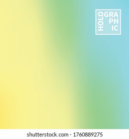Fondo del vector holográfico. Aceite irlandés. Holograma brillante. Arcoiris de neón pastel. Papel metálico ultravioleta. Plantilla para presentación. Cubierta al diseño web. Gradiente colorido abstracto.
