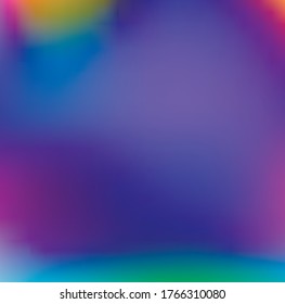 Holographic Vector Background. Iridescent Foil. Glitch Hologram. Pastel neon rainbow. Ultraviolet metallic paper. Template for presentation. Cover to web design. Abstract colorful gradient.