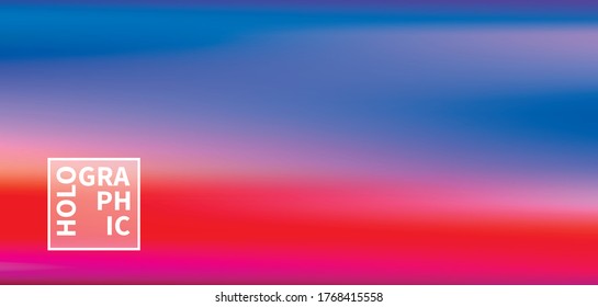 Holographic Vector Background. Iridescent Foil. Glitch Hologram. Pastel neon rainbow. Ultraviolet metallic paper. Template for presentation. Cover to web design. Abstract colorful gradient.