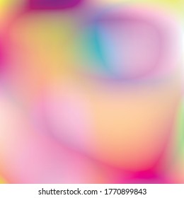 Fondo del vector holográfico. Aceite irlandés. Holograma brillante. Arcoiris de neón pastel. Papel metálico ultravioleta. Plantilla para presentación. Cubierta al diseño web. Gradiente colorido abstracto.