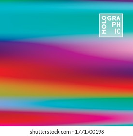 Holographic Vector Background. Iridescent Foil. Glitch Hologram. Pastel neon rainbow. Ultraviolet metallic paper. Template for presentation. Cover to web design. Abstract colorful gradient.