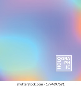 Fondo del vector holográfico. Aceite irlandés. Holograma brillante. Arcoiris de neón pastel. Papel metálico ultravioleta. Plantilla para presentación. Cubierta al diseño web. Gradiente colorido abstracto.
