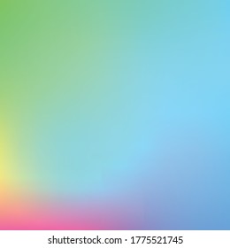 Holografischer Vektorhintergrund. Unberührte Folie. Glitch Hologram. Pastellneonregenbogen. Ultraviolettes metallisches Papier. Vorlage zur Präsentation. Cover to Web Design. Abstrakter Farbverlauf.