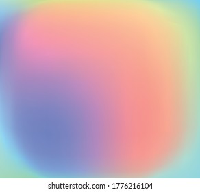 Holographic Vector Background. Iridescent Foil. Glitch Hologram. Pastel neon rainbow. Ultraviolet metallic paper. Template for presentation. Cover to web design. Abstract colorful gradient.