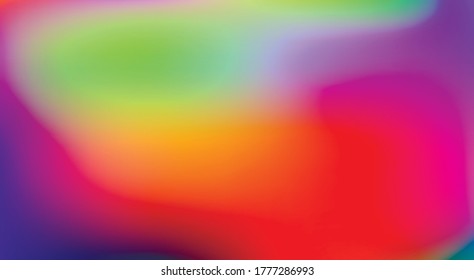 Holografischer Vektorhintergrund. Unberührte Folie. Glitch Hologram. Pastellneonregenbogen. Ultraviolettes metallisches Papier. Vorlage zur Präsentation. Cover to Web Design. Abstrakter Farbverlauf.