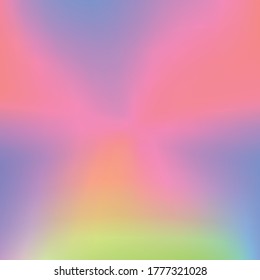 Holographic Vector Background. Iridescent Foil. Glitch Hologram. Pastel neon rainbow. Ultraviolet metallic paper. Template for presentation. Cover to web design. Abstract colorful gradient.