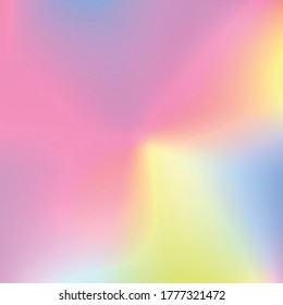 Fondo del vector holográfico. Aceite irlandés. Holograma brillante. Arcoiris de neón pastel. Papel metálico ultravioleta. Plantilla para presentación. Cubierta al diseño web. Gradiente colorido abstracto.