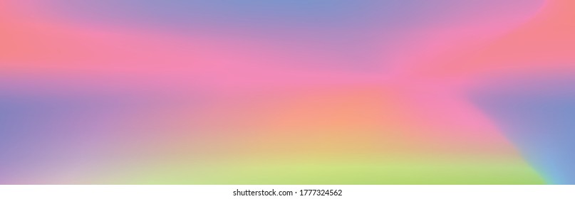 Holographic Vector Background. Iridescent Foil. Glitch Hologram. Pastel neon rainbow. Ultraviolet metallic paper. Template for presentation. Cover to web design. Abstract colorful gradient.