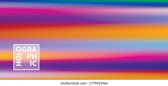 Holographic Vector Background. Iridescent Foil. Glitch Hologram. Pastel neon rainbow. Ultraviolet metallic paper. Template for presentation. Cover to web design. Abstract colorful gradient.
