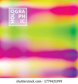 Fondo del vector holográfico. Aceite irlandés. Holograma brillante. Arcoiris de neón pastel. Papel metálico ultravioleta. Plantilla para presentación. Cubierta al diseño web. Gradiente colorido abstracto.