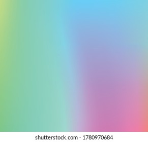Holografischer Vektorhintergrund. Unberührte Folie. Glitch Hologram. Pastellneonregenbogen. Ultraviolettes metallisches Papier. Vorlage zur Präsentation. Cover to Web Design. Abstrakter Farbverlauf.