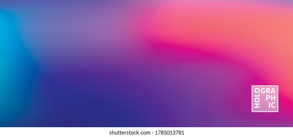 Holographic Vector Background. Iridescent Foil. Glitch Hologram. Pastel neon rainbow. Ultraviolet metallic paper. Template for presentation. Cover to web design. Abstract colorful gradient.
