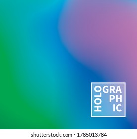 Fondo del vector holográfico. Aceite irlandés. Holograma brillante. Arcoiris de neón pastel. Papel metálico ultravioleta. Plantilla para presentación. Cubierta al diseño web. Gradiente colorido abstracto.
