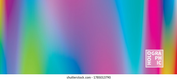 Fondo del vector holográfico. Aceite irlandés. Holograma brillante. Arcoiris de neón pastel. Papel metálico ultravioleta. Plantilla para presentación. Cubierta al diseño web. Gradiente colorido abstracto.

