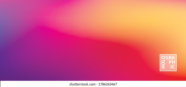 Fondo del vector holográfico. Aceite irlandés. Holograma brillante. Arcoiris de neón pastel. Papel metálico ultravioleta. Plantilla para presentación. Cubierta al diseño web. Gradiente colorido abstracto.