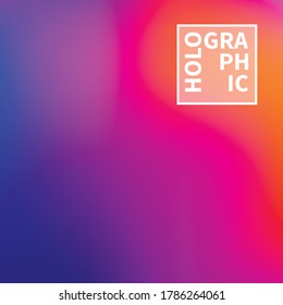 Holographic Vector Background. Iridescent Foil. Glitch Hologram. Pastel neon rainbow. Ultraviolet metallic paper. Template for presentation. Cover to web design. Abstract colorful gradient.