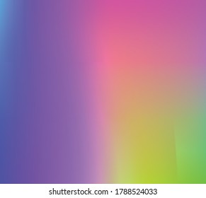 Holografischer Vektorhintergrund. Unberührte Folie. Glitch Hologram. Pastellneonregenbogen. Ultraviolettes metallisches Papier. Vorlage zur Präsentation. Cover to Web Design. Abstrakter Farbverlauf.