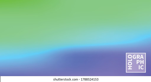 Holographic Vector Background. Iridescent Foil. Glitch Hologram. Pastel neon rainbow. Ultraviolet metallic paper. Template for presentation. Cover to web design. Abstract colorful gradient.