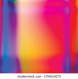 Holographic Vector Background. Iridescent Foil. Glitch Hologram. Pastel neon rainbow. Ultraviolet metallic paper. Template for presentation. Cover to web design. Abstract colorful gradient.