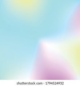 Holographic Vector Background. Iridescent Foil. Glitch Hologram. Pastel neon rainbow. Ultraviolet metallic paper. Template for presentation. Cover to web design. Abstract colorful gradient.