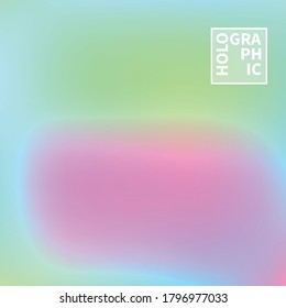 Holographic Vector Background. Iridescent Foil. Glitch Hologram. Pastel neon rainbow. Ultraviolet metallic paper. Template for presentation. Cover to web design. Abstract colorful gradient.