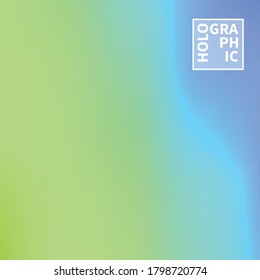 Holographic Vector Background. Iridescent Foil. Glitch Hologram. Pastel neon rainbow. Ultraviolet metallic paper. Template for presentation. Cover to web design. Abstract colorful gradient.