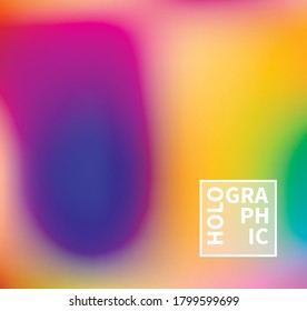 Holographic Vector Background. Iridescent Foil. Glitch Hologram. Pastel neon rainbow. Ultraviolet metallic paper. Template for presentation. Cover to web design. Abstract colorful gradient.