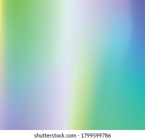 Holographic Vector Background. Iridescent Foil. Glitch Hologram. Pastel neon rainbow. Ultraviolet metallic paper. Template for presentation. Cover to web design. Abstract colorful gradient.