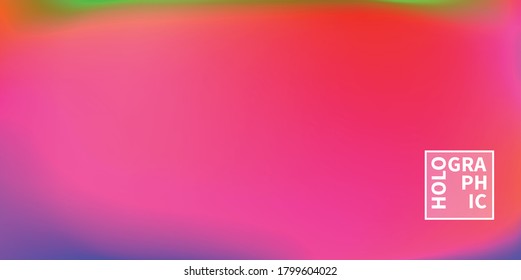 Holographic Vector Background. Iridescent Foil. Glitch Hologram. Pastel neon rainbow. Ultraviolet metallic paper. Template for presentation. Cover to web design. Abstract colorful gradient.