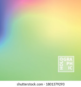 Holographic Vector Background. Iridescent Foil. Glitch Hologram. Pastel neon rainbow. Ultraviolet metallic paper. Template for presentation. Cover to web design. Abstract colorful gradient.