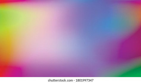 Holographic Vector Background. Iridescent Foil. Glitch Hologram. Pastel neon rainbow. Ultraviolet metallic paper. Template for presentation. Cover to web design. Abstract colorful gradient.