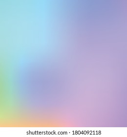 Holographic Vector Background. Iridescent Foil. Glitch Hologram. Pastel neon rainbow. Ultraviolet metallic paper. Template for presentation. Cover to web design. Abstract colorful gradient.
