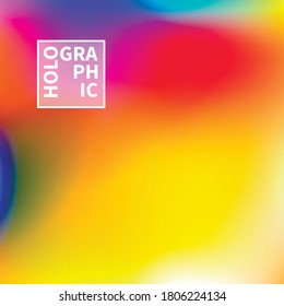 Holographic Vector Background. Iridescent Foil. Glitch Hologram. Pastel neon rainbow. Ultraviolet metallic paper. Template for presentation. Cover to web design. Abstract colorful gradient.