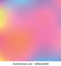 Holographic Vector Background. Iridescent Foil. Glitch Hologram. Pastel neon rainbow. Ultraviolet metallic paper. Template for presentation. Cover to web design. Abstract colorful gradient.