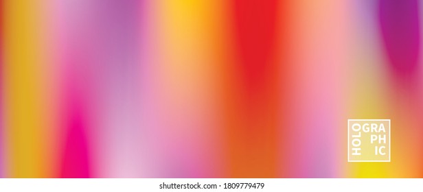 Holographic Vector Background. Iridescent Foil. Glitch Hologram. Pastel neon rainbow. Ultraviolet metallic paper. Template for presentation. Cover to web design. Abstract colorful gradient.