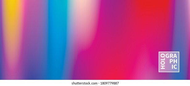 Fondo del vector holográfico. Aceite irlandés. Holograma brillante. Arcoiris de neón pastel. Papel metálico ultravioleta. Plantilla para presentación. Cubierta al diseño web. Gradiente colorido abstracto.