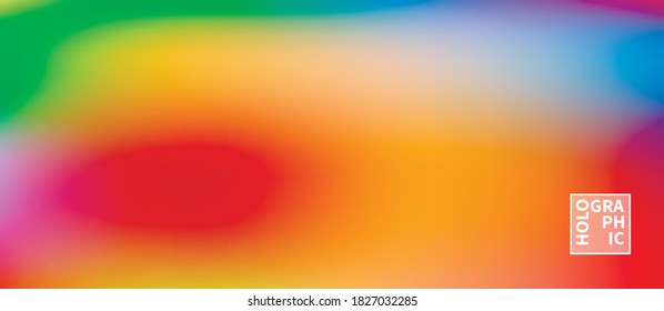 Fondo del vector holográfico. Aceite irlandés. Holograma brillante. Arcoiris de neón pastel. Papel metálico ultravioleta. Plantilla para presentación. Cubierta al diseño web. Gradiente colorido abstracto.