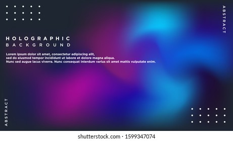 Holographic Vector Background Template for presentation. Cover to web design. Abstract colorful gradient.