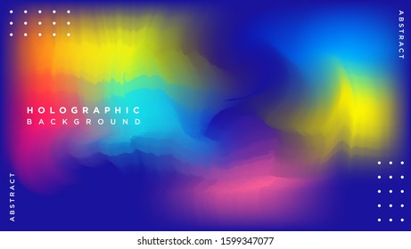 Holographic Vector Background Template for presentation. Cover to web design. Abstract colorful gradient.