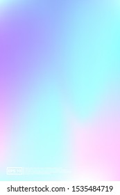 Holographic, Vector, Glossy Cover. Soft Color. Blue Screen Holographic, Pastel Cover Background.  Vivid, Space, Futuristic Design. For Web Applications, Mobiles, Screen Template.