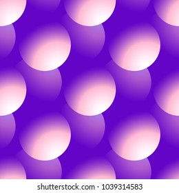 Holographic vector seamless background. Gradient sphere shapes. Colorflul repeatable pattern with vivid neon colors and fluid effect.