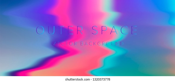 Holographic vector texture, glitched surface with ripples and corrugation. Abstract pastel pearly background for poster/ cover design.