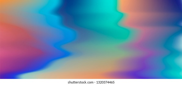 Holographic vector texture, glitched surface with ripples and corrugation. Abstract pastel pearly background for poster/ cover design.